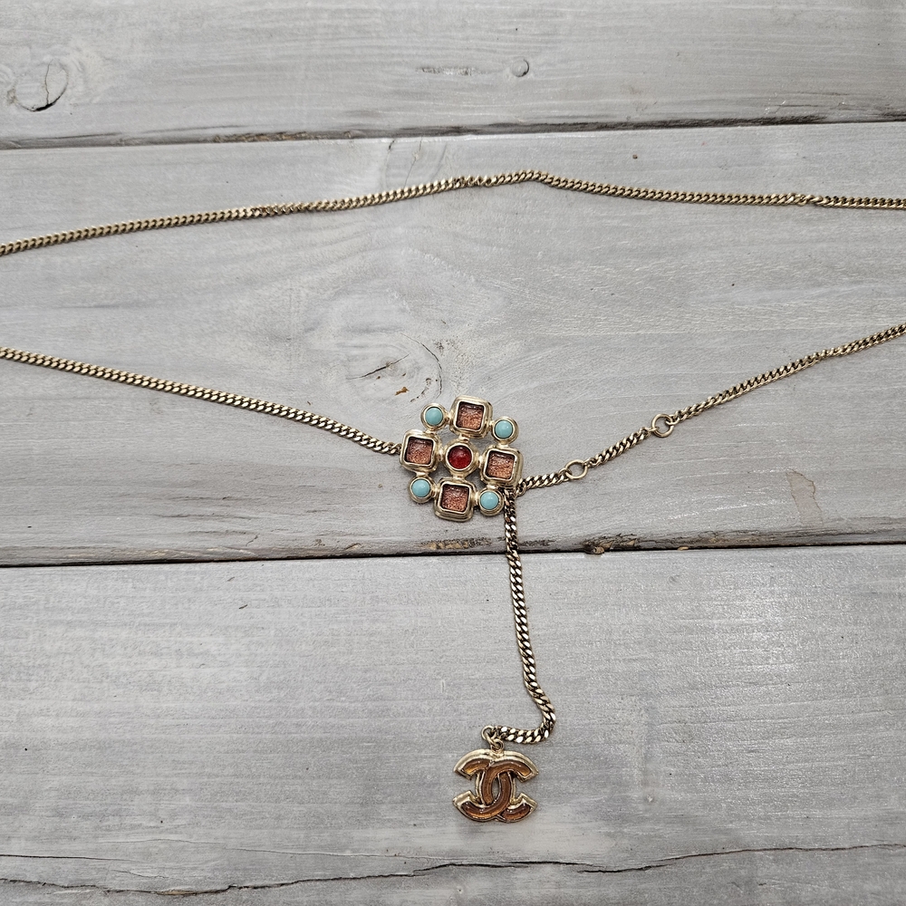 CHANEL GOLTONE GRIPOIX CHAIN BELT/NECKLACE